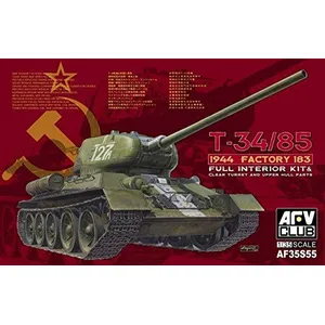 Comparateur de prix : T-34/85 1944 Factory 183(limited)w.trans Transparent Turret- 1:35e - Afv-club
