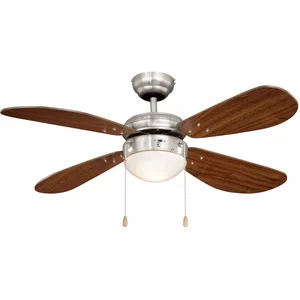 Comparateur de prix : AireRyder FN43336 Classic Ventilateur de plafond avec éclairage Nickel Brossé/Noyer