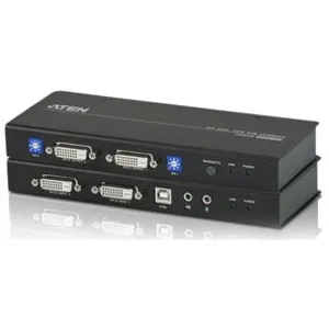 Comparateur de prix : Aten CE604 prolong. KVM double écran DVI/USB/AUDIO/RS232 60M