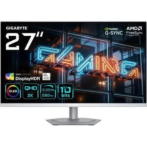 Écran Pc Gamer Gigabyte Mo27q2a Ice 27" Qd-oled 2k 280 Hz Blanc