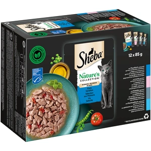 Sheba 144x 85g sélection au poisson (thon, saumon, cabillaud, poisson ... pas cher