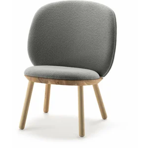 Fauteuil en frêne et tissu gris Naïve - EmkoVendu parslowood-interior