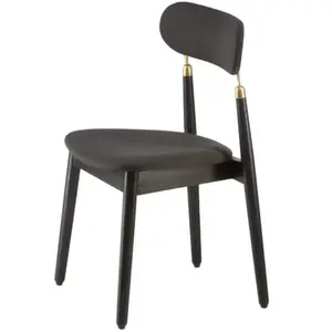 Chaise en chêne teinté noir avec tissu tissé noir 7.1 - Emko pas cher