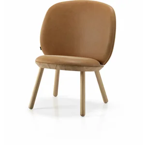 Fauteuil en frêne et cuir cognac Naïve - EmkoVendu parslowood-interior