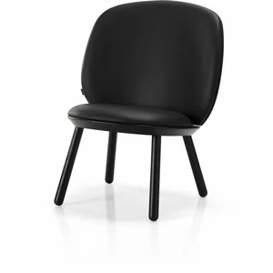 Fauteuil en frêne noir et cuir noir Naïve - EmkoVendu parslowood-interior