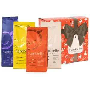 Coffee Friend Lot de café moulu Caprisette, 4 x 250 g dans un coffret cadeau pour Noël