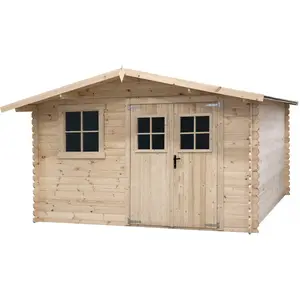 Comparateur de prix : Abri de jardin en bois brut, ep 28mm, surface utile 9.9m² INT021