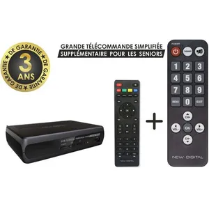 Décodeur TNT DVB New Digital T2 265 Full HD Noir