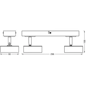 Spot pour plafond LED OSRAM PLUTO, noir, 2 spots, 3 000 KVendu parluminaire