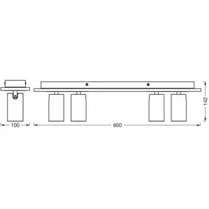 Spot pour plafond OSRAM MERCURY, blanc, 4 spots GU10-LED 927 à intensi...Vendu parluminaire