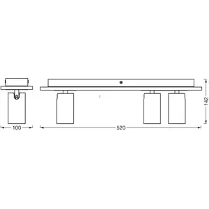 Spot de plafond OSRAM MERCURY, blanc, 3 spots GU10-LED 927 à intensité...Vendu parluminaire