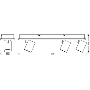 Spot pour plafond LED OSRAM MARS CLICK-SELECT, 3 spots, noir