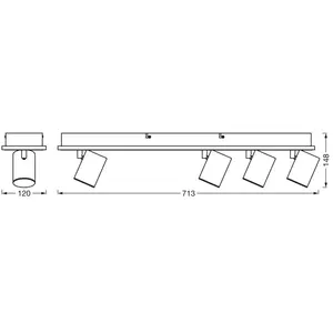 Spot LED OSRAM MARS CLICK-SELECT, 4 spots, noir