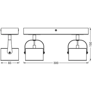 Plafonnier LED OSRAM Jupiter, à 2 lampes, argent, métal pas cher
