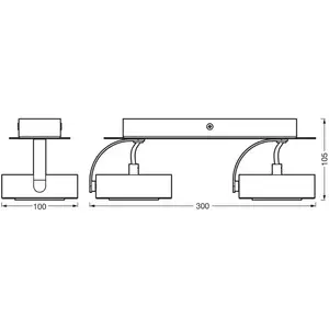 Spot pour plafond LED OSRAM VENUS noir à 2 lampes métal 3 000 K pas cher