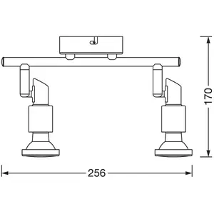 Comparateur de prix : Spot pour plafond OSRAM, argent, métal à 2 lampes GU10-LED 2 700 K