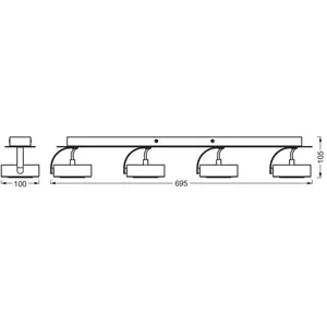 Spot pour plafond LED OSRAM VENUS, blanc, à 4 lampes, métal 3 000 K pas cher