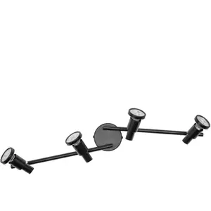 Spot pour plafond OSRAM, noir, à 4 lampes, métal, GU10-LED 927, à inte... pas cher