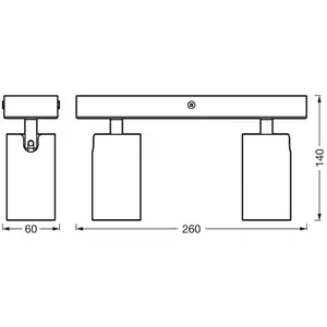 Spot pour plafond OSRAM OCTAGON, blanc, à 2 lampes, GU10-LED 927 à int... pas cher