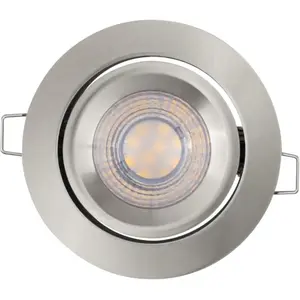 Comparateur de prix : Lot de 3 spots encastrés LED OSRAM, nickel, Ø 9 cm, métal 827 à intens...