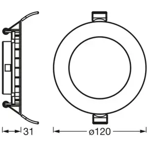 Comparateur de prix : Plafonnier encastré LED OSRAM SLIM, Ø 12 cm, 4 000 K, blanc