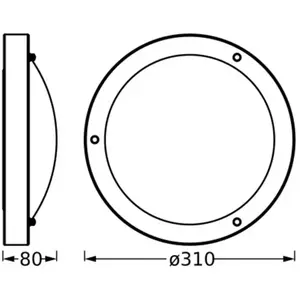 Plafonnier OSRAM BATHROOM, chrome, Ø 31 cm, métal/verre IP44 pas cher