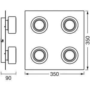 Plafonnier LED OSRAM ORBIS FLAME, noir, à 4 lampes, CCT IP44 pas cher