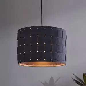 Suspension OSRAM Decor Felt Weaving, Ø 28 cm, gris, feutre E27 pas cher