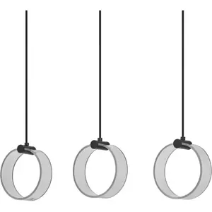Suspension LED OSRAM Decor Circle, à 3 lampes longues, CCT, noir