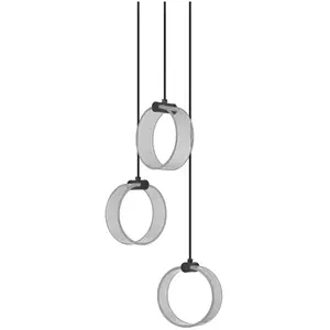 Suspension LED OSRAM Decor Circle, à 3 lampes rondes, CCT, noir pas cher
