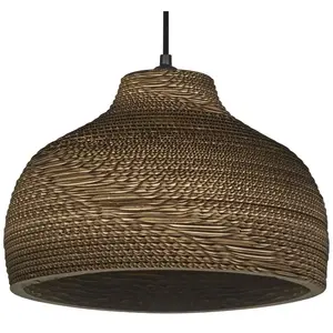 Suspension OSRAM HAT, marron, Ø 36 cm, carton ondulé, E27 pas cher