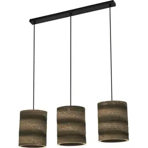 Suspension OSRAM CYLINDER, à 3 lampes, marron, Ø 20 cm, carton ondulé pas cher