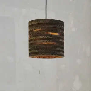 Suspension OSRAM CYLINDER, à 1 lampe, marron, Ø 25 cm, carton ondulé pas cher