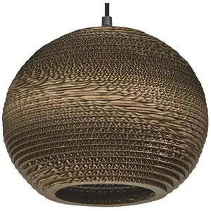 Suspension OSRAM BALL, marron, Ø 26 cm, carton ondulé, E27 pas cher