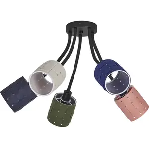 Plafonnier OSRAM Decor Felt Weaving Cans, multicolore, à 5 lampes, E14 pas cher