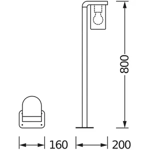 Borne lumineuse OSRAM ENDURA CLASSIC CASCADE 80 cm gris foncé/transpar...Vendu parluminaire