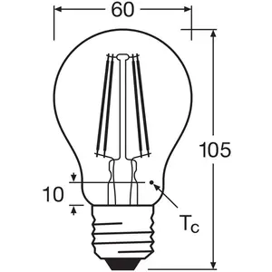 Ampoule LED à incandescence OSRAM E27 6,5W 827 pack de 4 pas cher
