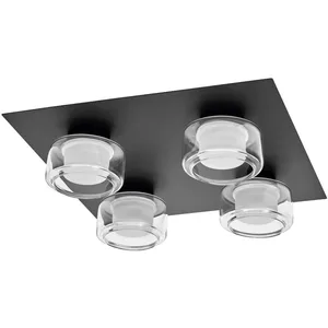 LEDVANCE Plafonnier LED Orbis Flame, noir, à 4 lampes, IP44 pas cher