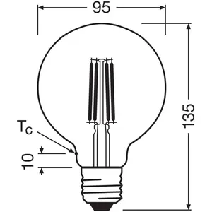 OSRAM ampoule LED à filament Globe G95 E27 3,8W 4.000K pas cher