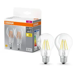 Comparateur de prix : Osram Universal Pack de 2 ampoules LED E27, 2700 K, 4 W, 4099854090202,