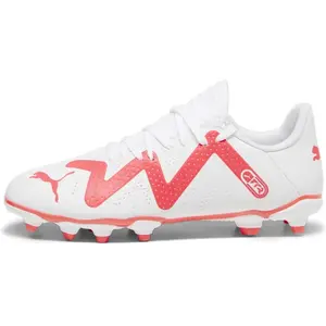 PUMA Future Play FG/AG JR Chaussure de Football, White Fire Orchid Red, 28 EU pas cher