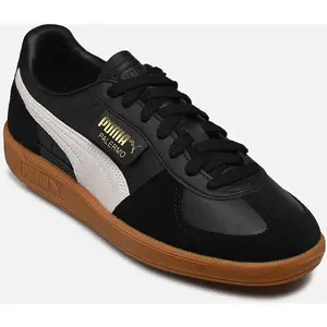 Puma - Tennis Puma En Cuir Noir Et à Lacets Plats - Noir 46 pas cher