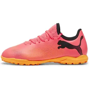 Puma Unisex Youth Future 7 Play Tt Jr Soccer Shoes, Sunset Glow-Puma Black-Sun Stream, 37.5 EU