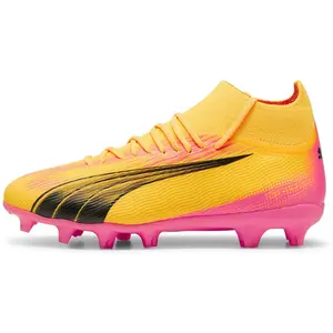 Comparateur de prix : Puma Unisex Youth Ultra Pro Fg/Ag Jr Soccer Shoes, Sun Stream-Puma Black-Sunset Glow, 34 EU