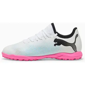 Puma Puma Chaussures De Football Future 7 Play Tt Enfant Et Adolescent, Blanc/Rose/Noir