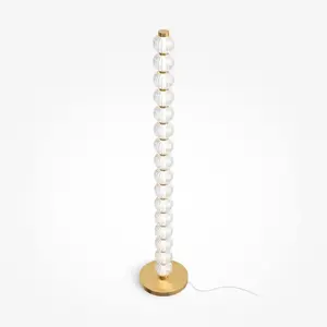 MAYTONI Lampadaire moderne en verre doré 3000 K 1550 lm abat-jour en verre pas cher