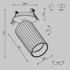 Maytoni lampe encastrable Calipso, blanc, orientable, GU10