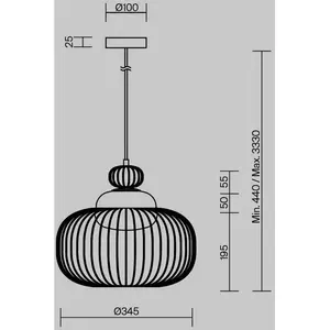 Suspension Maytoni Levitation, Ø 34,5 cm, G9, laiton pas cher