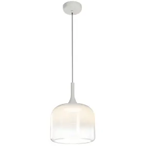 Comparateur de prix : Maytoni Suspension LED Spirito, blanc, verre/métal, Ø 26 cm