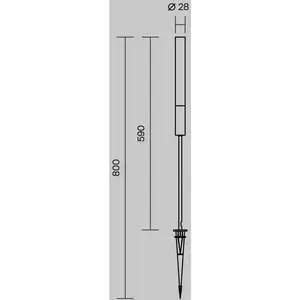 Maytoni, borne lumineuse LED Flare, 59 cm, piquet, graphite, IP65Vendu parluminaire